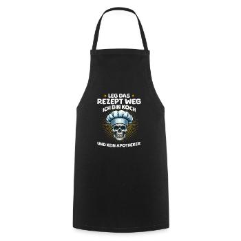 Put the recipe away I'm a cook and not a pharmacist - Cooking Apron - black - Front - AI Model Male 185 dark (185cm)