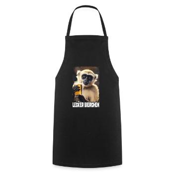 Delicious Beer Gibbon - Cooking Apron - black - Front - AI Model Male 185 dark (185cm)