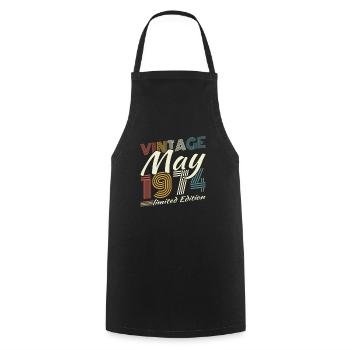 May 1974 Vintage Retro Birthday Gift - Cooking Apron - black - Front - AI Model Male 185 dark (185cm)