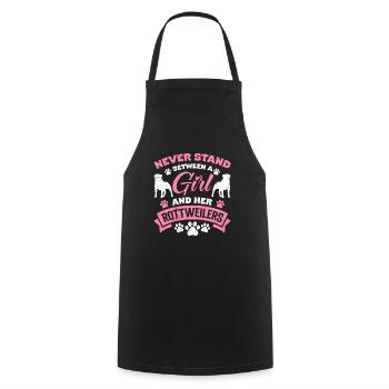 Rottie NE SE TIENT JAMAIS ENTRE UNE FILLE ET ELLE - Tablier de cuisine - noir - Devant - AI Model Male 185 dark (185cm)