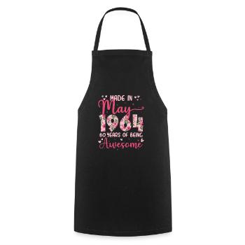 Mai 1964 Cadeau Anniversaire 60 Ans Pour Femme - Tablier de cuisine - noir - Devant - AI Model Male 185 dark (185cm)
