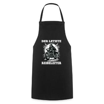 Skeleton Biker The Last Tour Guide Motorcycle Fan - Cooking Apron - black - Front - AI Model Male 185 dark (185cm)
