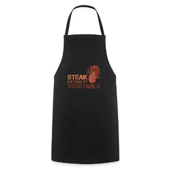 STEAK IS MY KIND OF VEGETABLE Anti Vegetarian - Cooking Apron - black - Front - AI Model Male 185 dark (185cm)