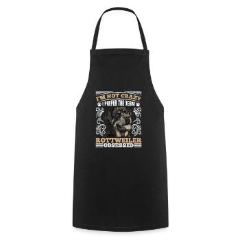 Ami Rottweiler JE NE SUIS PAS FOU PRÉFÈRE LE TERME - Tablier de cuisine - noir - Devant - AI Model Male 185 dark (185cm)