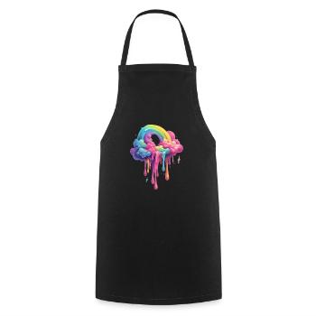 Bunter Schmelzender Regenbogen Zauber - Kochschürze - Schwarz - Vorne - AI Model Male 185 dark (185cm)