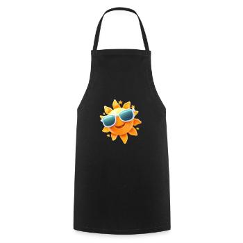 Sunny smile with cool sunglasses - Cooking Apron - black - Front - AI Model Male 185 dark (185cm)