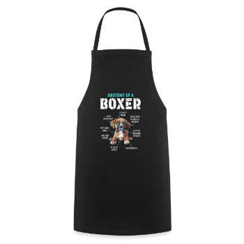 Boxeur allemand ANATOMIE D’UN BOXEUR Drôle - Tablier de cuisine - noir - Devant - AI Model Male 185 dark (185cm)