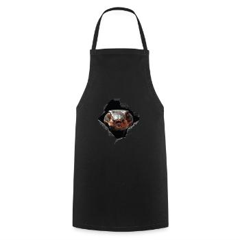 Schlange - Kochschürze - Schwarz - Vorne - AI Model Male 185 dark (185cm)