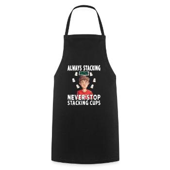 Empilage de gobelets Speed Stacker - Tablier de cuisine - noir - Devant - AI Model Male 185 dark (185cm)