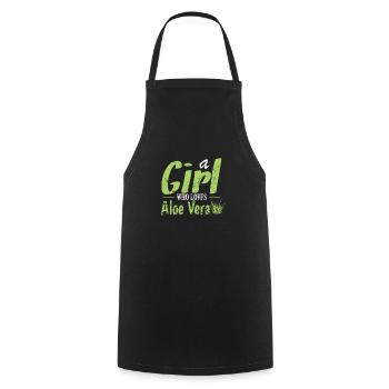 a Girl Who Loves Aloe Vera Medicinal Plant - Cooking Apron - black - Front - AI Model Male 185 dark (185cm)