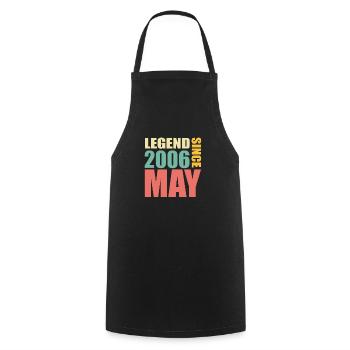 18th Birthday May Vintage 2006 Gift Idea - Cooking Apron - black - Front - AI Model Male 185 dark (185cm)