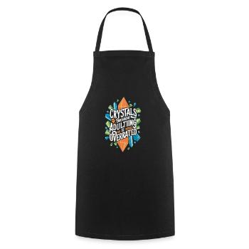 Crystal Healing Crytal Crystals and Stones - Cooking Apron - black - Front - AI Model Male 185 dark (185cm)