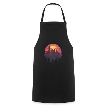 Silhouette citadine élégante au coucher du soleil - Tablier de cuisine - noir - Devant - AI Model Male 185 dark (185cm)