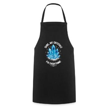 Crystal Healing Crytal Crystals and Stones - Cooking Apron - black - Front - AI Model Male 185 dark (185cm)