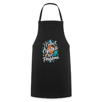 Crystal Healing Crytal Crystals and Stones - Cooking Apron - black - Front - AI Model Male 185 dark (185cm)