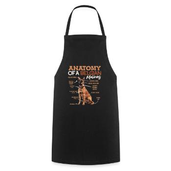 ANATOMY OF MY MALINOIS Belgian Shepherd - Cooking Apron - black - Front - AI Model Male 185 dark (185cm)