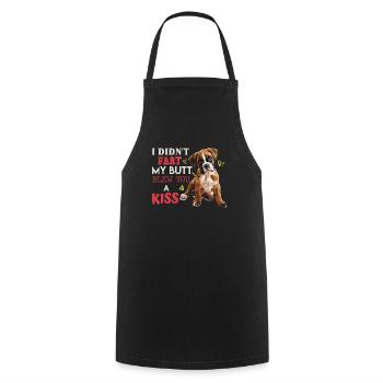 German Boxer DIDN'T FART MY BUTT BLEW A KISS - Cooking Apron - black - Front - AI Model Male 185 dark (185cm)