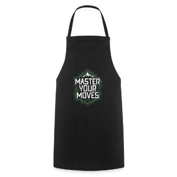 Kung Fu Chinese Kung Fu Asian Kung Fu - Cooking Apron - black - Front - AI Model Male 185 dark (185cm)
