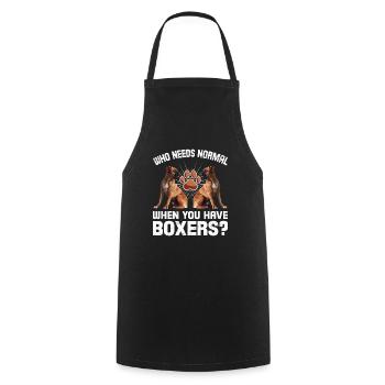Boxer allemand QUI A BESOIN D’UN BOXER DE NORMALITÉ - Tablier de cuisine - noir - Devant - AI Model Male 185 dark (185cm)