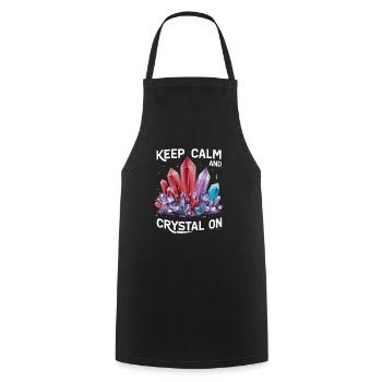 Crystal Healing Crytal Crystals and Stones - Cooking Apron - black - Front - AI Model Male 185 dark (185cm)