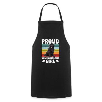 Newfoundland PROUD NEWFIE GIRL NEWFOUNDLAND - Cooking Apron - black - Front - AI Model Male 185 dark (185cm)