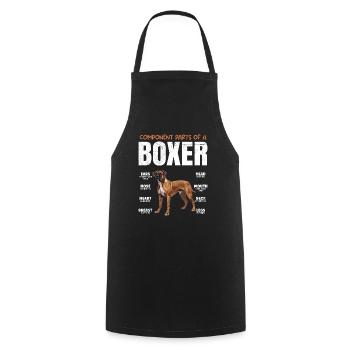 German Boxer COMPONENTS OF A BOXER Funny - Cooking Apron - black - Front - AI Model Male 185 dark (185cm)