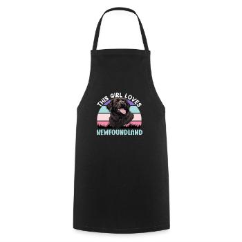 Newfie THIS WOMAN LOVES NEWFOUNDLAND OWNER - Cooking Apron - black - Front - AI Model Male 185 dark (185cm)