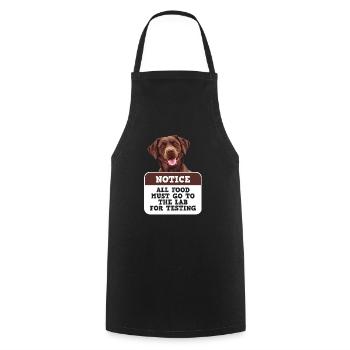 Chien Labrador TOUS LES ALIMENTS DOIVENT ÊTRE SOUMIS À DES TESTS DE LABORATOIRE - Tablier de cuisine - noir - Devant - AI Model Male 185 dark (185cm)