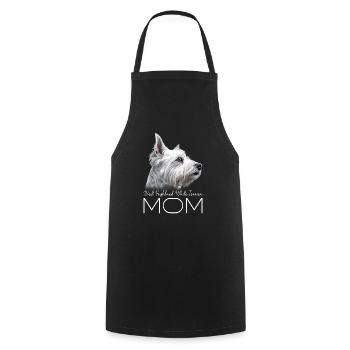 West Highland White Terrier Mom - Cooking Apron - black - Front - AI Model Male 185 dark (185cm)
