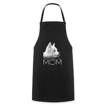 American Eskimo Dog Mom - Cooking Apron - black - Front - AI Model Male 185 dark (185cm)