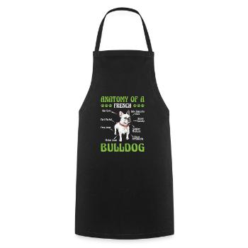 Bouledogue Français Drôle ANATOMIE D’UN FRANÇAIS - Tablier de cuisine - noir - Devant - AI Model Male 185 dark (185cm)