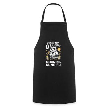 Kung Fu Chinese Kung Fu Asian Kung Fu - Cooking Apron - black - Front - AI Model Male 185 dark (185cm)