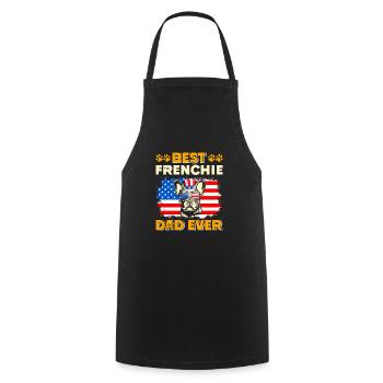 French Bulldog BEST FRENCHIE DAD EVER USA - Cooking Apron - black - Front - AI Model Male 185 dark (185cm)
