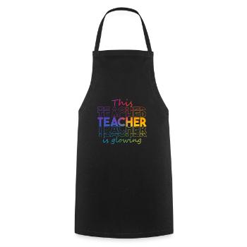 This Teacher Is Glowing Hello Summer Funny End Of - Cooking Apron - black - Front - AI Model Male 185 dark (185cm)