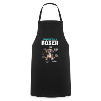 German Boxer COMPONENTS OF A BOXER Funny - Cooking Apron - black - Front - AI Model Male 185 dark (185cm)