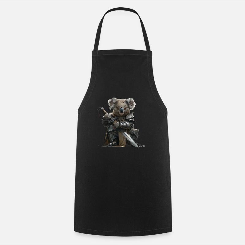 Koala Ritter Mittelalter - Kochschürze - Schwarz