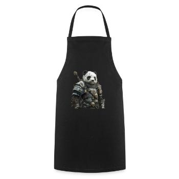 Panda Ritter Mittelalter - Kochschürze - Schwarz - Vorne - AI Model Male 185 dark (185cm)