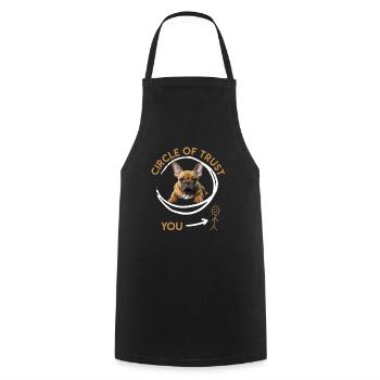 Bouledogue français confiance drôle - Tablier de cuisine - noir - Devant - AI Model Male 185 dark (185cm)