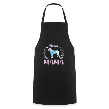 BOXER MAMA Deutscher Boxer Hundemama Boxer - Kochschürze - Schwarz - Vorne - AI Model Male 185 dark (185cm)