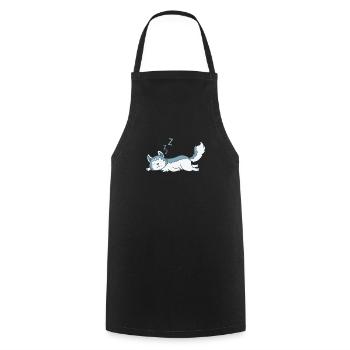 Husky's lazy sled dog - Cooking Apron - black - Front - AI Model Male 185 dark (185cm)