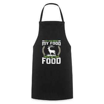 VEGETARIANS! MY FOOD POOPS ON YOUR FOOD Lustiges - Cooking Apron - black - Front - AI Model Male 185 dark (185cm)