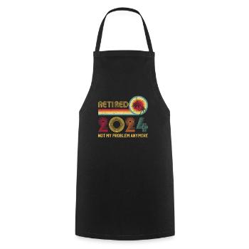 Vintage Retiré 2024 n’est plus mon problème - Tablier de cuisine - noir - Devant - AI Model Male 185 dark (185cm)