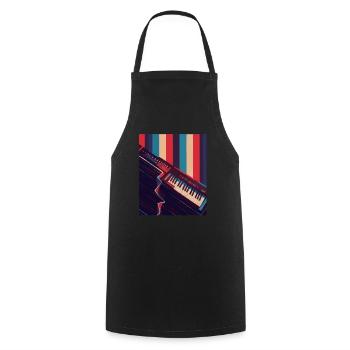 Keytar Keyboard Gift - Cooking Apron - black - Front - AI Model Male 185 dark (185cm)
