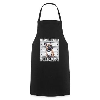 Frenchie PERSONAL STALKER Bouledogue Français - Tablier de cuisine - noir - Devant - AI Model Male 185 dark (185cm)
