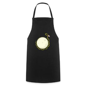 Rocket orbits the moon - Cooking Apron - black - Front - AI Model Male 185 dark (185cm)