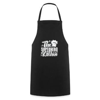 The Superhero in the Kitchen - Cooking Apron - black - Front - AI Model Male 185 dark (185cm)