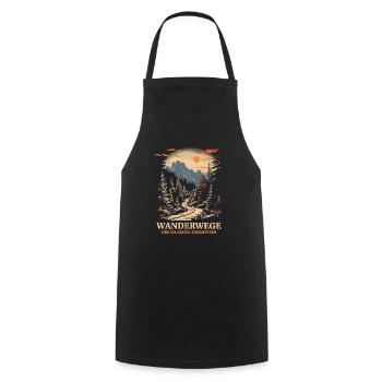Les sentiers de randonnée sont les meilleurs thérapeutes - Tablier de cuisine - noir - Devant - AI Model Male 185 dark (185cm)