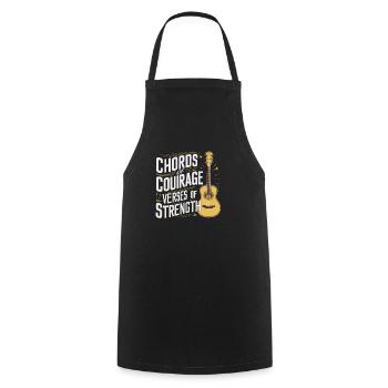 Prayer Songs Jesus Christ Religious Music - Cooking Apron - black - Front - AI Model Male 185 dark (185cm)
