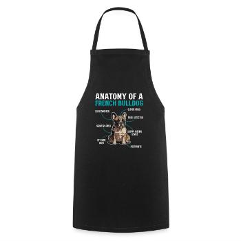 Anatomy of a French Bulldog - Cooking Apron - black - Front - AI Model Male 185 dark (185cm)