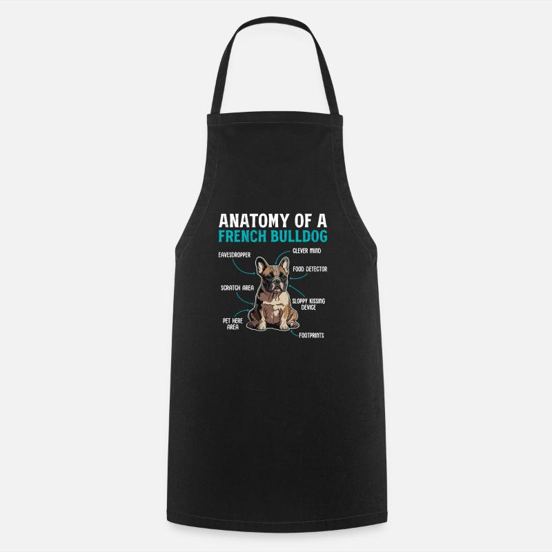Anatomie d’un bouledogue français - Tablier de cuisine - noir